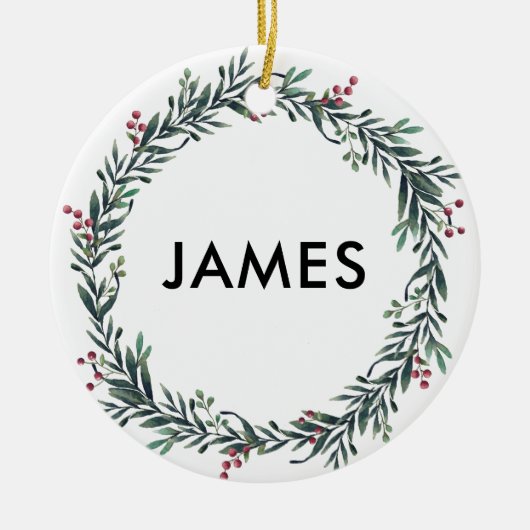 Voeg Jouw naam kerstmis toe, speciaal gepersonalis Keramisch Ornament (Voorkant)