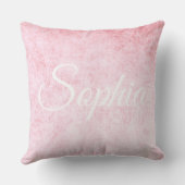 Voeg jouw naam lichte roze streektextuur toe kussen (Achterkant)