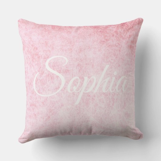 Voeg jouw naam lichte roze streektextuur toe kussen (Achterkant)