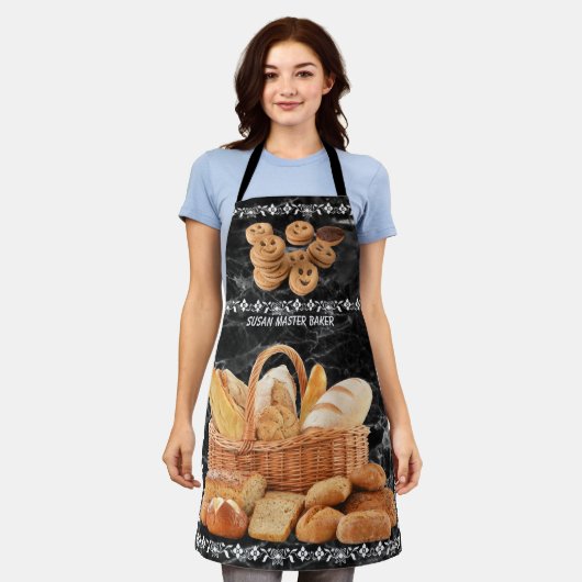 VOEG JOUW NAAM-MASTER BAKER All-Over Print Apron T Schort (Gedragen)