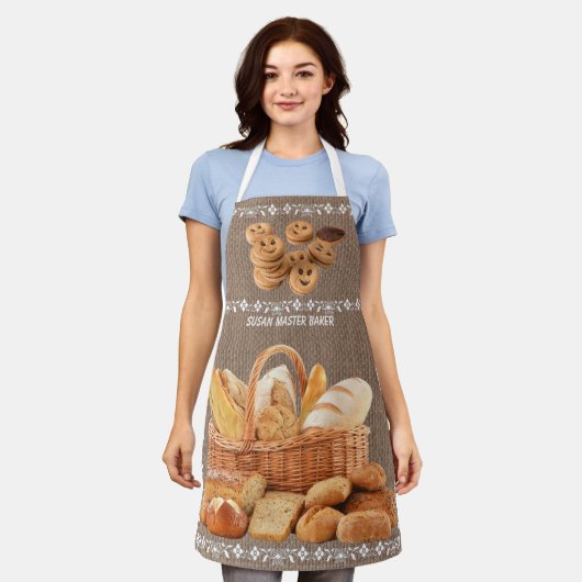 VOEG JOUW NAAM-MASTER BAKER All-Over Print Apron T Schort (Gedragen)