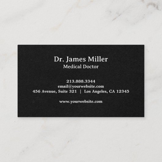 Voeg Jouw naam Medical Caduceus Symbol zwart wit t Visitekaartje (Achterkant)