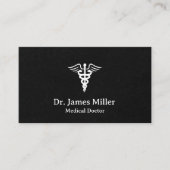 Voeg Jouw naam Medical Caduceus Symbol zwart wit t Visitekaartje (Voorkant)