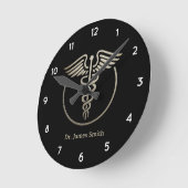 Voeg Jouw naam Medisch Symbool Doctor Custom toe Ronde Klok (Hoek)