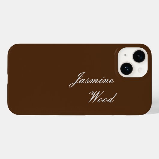 Voeg Jouw naam Modern Minimalist Brown toe Case-Mate iPhone Case (Achterkant (horizontaal))