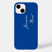 Voeg Jouw naam Modern Minimalist Deep Blue toe Case-Mate iPhone Case (Achterkant)