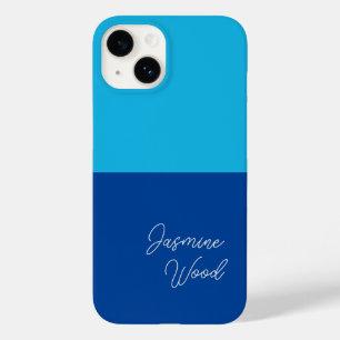 Voeg Jouw naam modern minimalistisch blauw toe Case-Mate iPhone 14 Hoesje