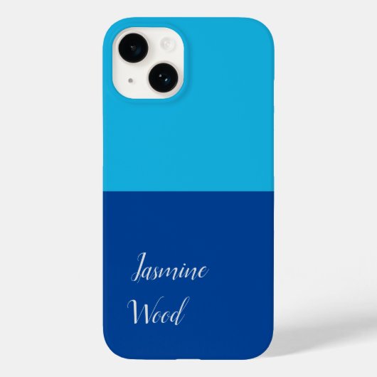Voeg Jouw naam modern minimalistisch blauw toe Case-Mate iPhone Case (Achterkant)