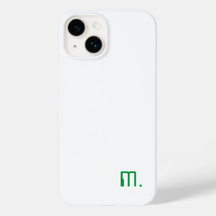 Voeg Jouw naam Modern Minimalistisch Groen Wit toe Case-Mate iPhone 14 Hoesje