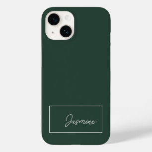 Voeg Jouw naam Modern minimalistisch script donker Case-Mate iPhone 14 Hoesje