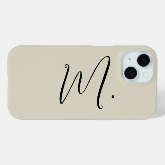 Voeg Jouw naam Modern Monogram Initiaal Kalligrafi Case-Mate iPhone Case (Achterkant (horizontaal))