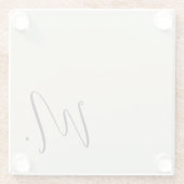 Voeg Jouw naam Modern Monogram Initiaal Kalligrafi Glazen Onderzetter (Achterkant)