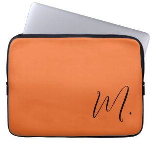 Voeg Jouw naam Modern Monogram Initiaal Kalligrafi Laptop Sleeve