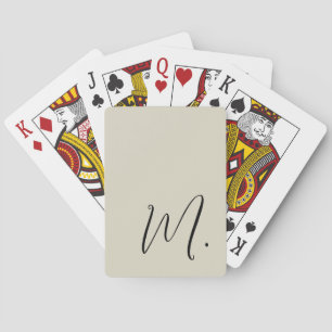 Voeg Jouw naam Modern Monogram Initiaal Kalligrafi Pokerkaarten