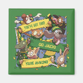 Voeg Jouw naam Motivatie Animal Fans Cartoon toe Magneet (Voorkant)