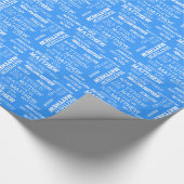 Voeg Jouw naam Mulitiple Times Personeelsblauw toe Cadeaupapier (Hoek)