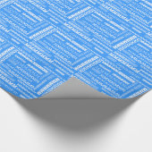 Voeg Jouw naam Mulitiple Times Personeelsblauw toe Cadeaupapier (Hoek)