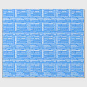 Voeg Jouw naam Mulitiple Times Personeelsblauw toe Cadeaupapier (Vlak)