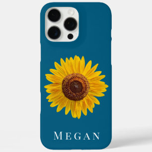 Voeg Jouw naam Ocean Blue Yellow Sunflower toe iPhone 16 Pro Max Hoesje