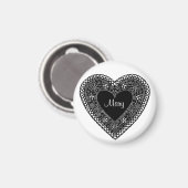 Voeg Jouw naam of Initialen  Kant Hart Magneet (Voorkant / Achterkant)