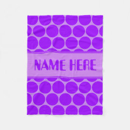 Voeg Jouw naam Paarse Polka Dot Pattern toe Fleece Deken