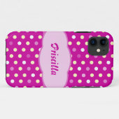 Voeg jouw naam polka punt paarse iphone5 hoesje to (Achterkant (horizontaal))