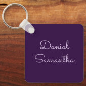 Voeg Jouw naam Purpule gepersonaliseerd toe Sleutelhanger (Voorkant)