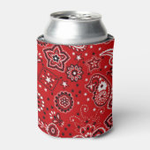 Voeg Jouw naam Red Bandana Print toe Blikjeskoeler (Blikje Voorkant)