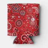 Voeg Jouw naam Red Bandana Print toe Blikjeskoeler (Voorkant)