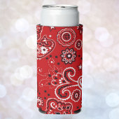 Voeg Jouw naam Red Bandana Print toe Blikjeskoeler