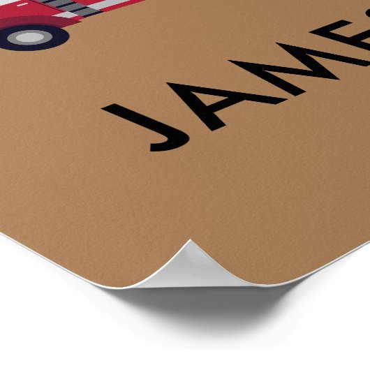 Voeg Jouw naam Red Fire Persoonlijk Poster toe (Hoek)