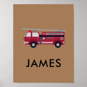 Voeg Jouw naam Red Fire Persoonlijk Poster toe