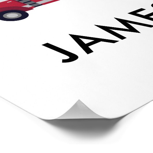 Voeg Jouw naam Red Fire Persoonlijk Poster toe (Hoek)