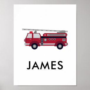 Voeg Jouw naam Red Fire Persoonlijk Poster toe