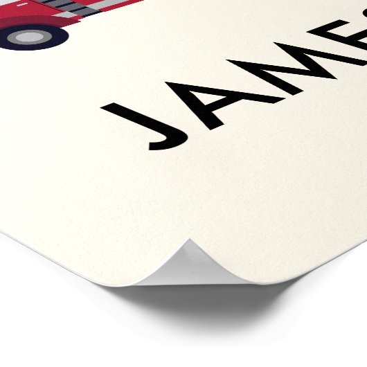 Voeg Jouw naam Red Fire Persoonlijk Poster toe (Hoek)