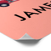 Voeg Jouw naam Red Fire Persoonlijk Poster toe (Hoek)