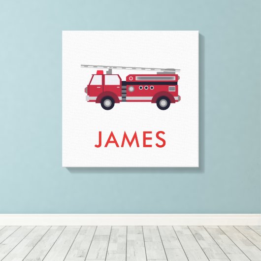 Voeg Jouw naam Red Fire Specialized toe Canvas Afdruk (Insitu (Houten vloer))