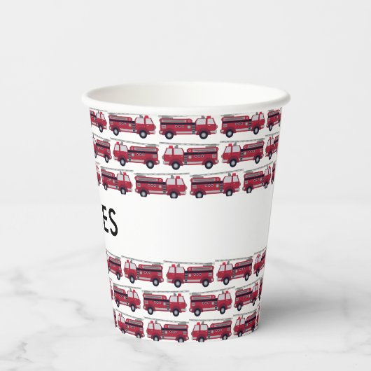Voeg Jouw naam Red Fire Specialized toe Papieren Bekers (Achterkant)