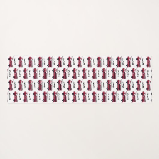 Voeg Jouw naam Red Fire truck gepersonaliseerde Ki Yogamat (Achterkant (horizontaal))