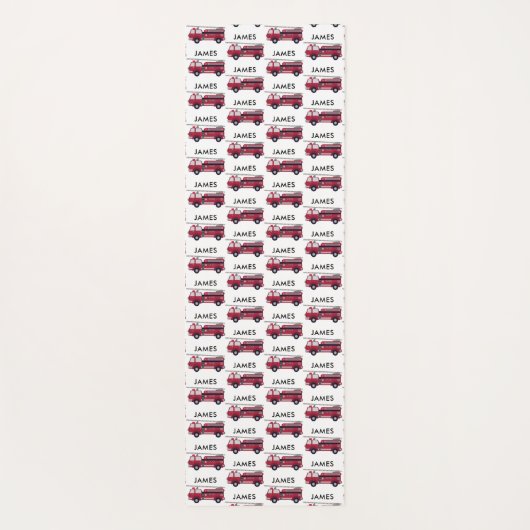 Voeg Jouw naam Red Fire truck gepersonaliseerde Ki Yogamat (Achterkant)