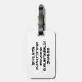 Voeg Jouw naam Rode Tractor Boerderij Waterverf to Bagagelabel (Achterkant verticaal)