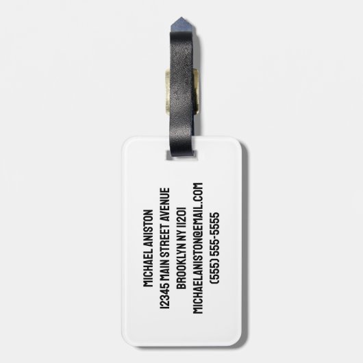 Voeg Jouw naam Rode Tractor Boerderij Waterverf to Bagagelabel (Achterkant verticaal)