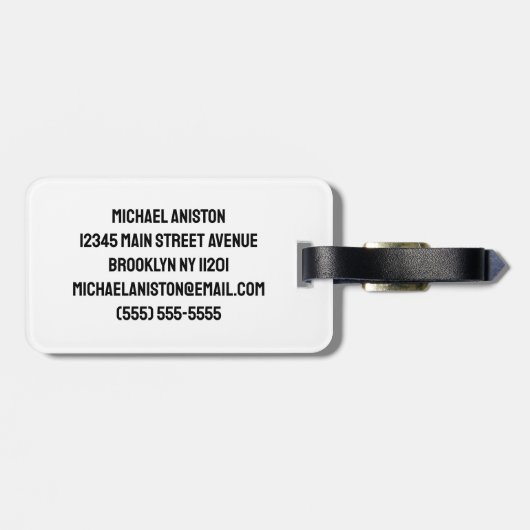 Voeg Jouw naam Rode Tractor Boerderij Waterverf to Bagagelabel (Achterkant horizontaal)