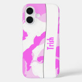 Voeg Jouw naam roze witte camouflage toe Case-Mate iPhone Case (Achterkant)