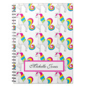 Voeg Jouw naam schattige kleurrijke eenhoorns Home Notitieboek (Voorkant)