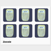 Voeg jouw naam schattige rekenmachine naam sjabloo vierkante sticker (Vel)