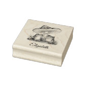 Voeg Jouw naam Schattigee kikker en paddenstoelen  Rubberstempel (Stempel)