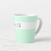 Voeg jouw naam Skinny Font Typografie Mint Green t Latte Mok (Rechterhoek)