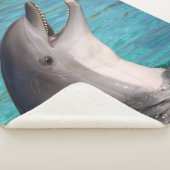 Voeg Jouw naam Smiling Dolphin Photo toe Sherpa Deken (3/4)