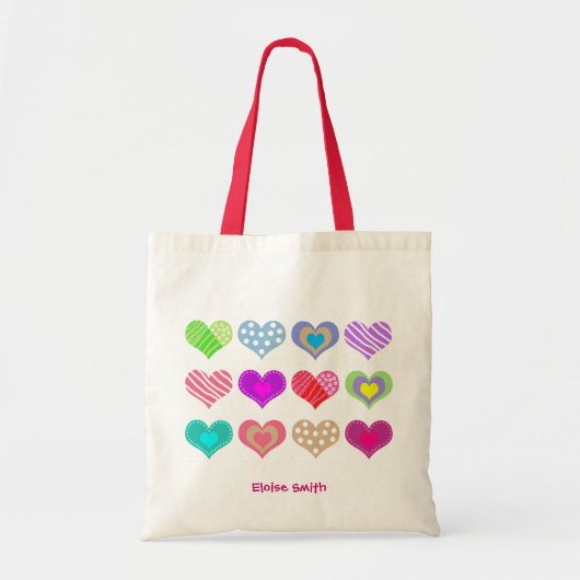 Voeg jouw naam sweat hart toe tote bag (Voorkant)